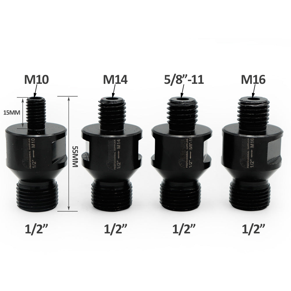 Adapter for 1/2 inch Male Thread To M10/M14/M16/5/8-11 Male Thread Fit for CNC Machine 2pcs/set - SHDIATOOL