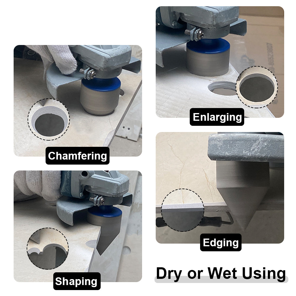 SHDIATOOL Diamond Vacuum Brazed Chamfering Milling Finger Bits for Ceramic Porcelain Tile Granite Dia 35/50mm - SHDIATOOL