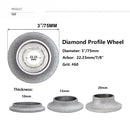 3"/75mm Vacuum Brazed Diamond Grinding Wheel Demi-bullnose Edge Profile 1pc - SHDIATOOL