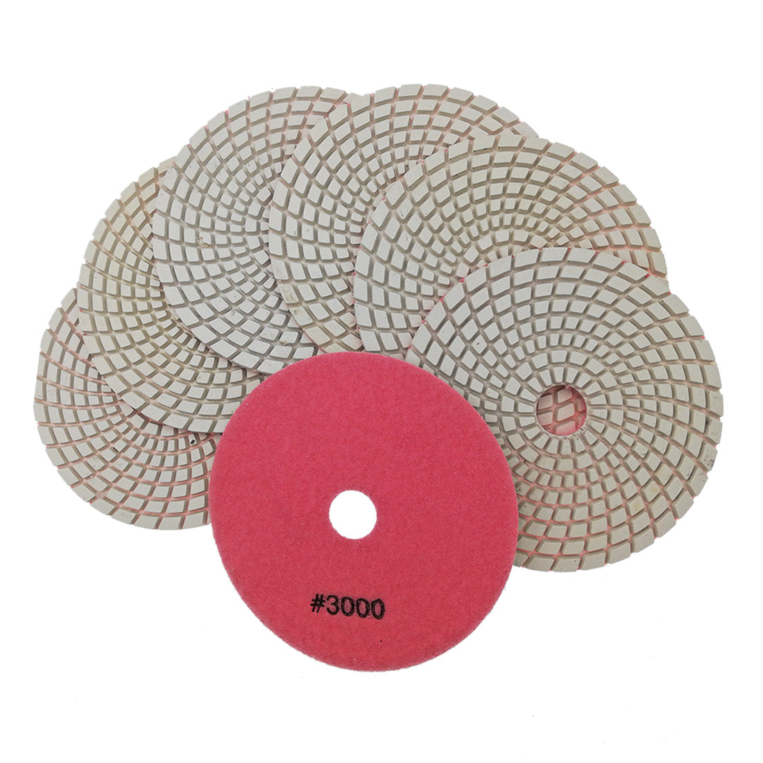 SHDIATOOL 5" Diamond Polishing Pads White Resin Bond for Marble Granite Wet Diamond Sanding Disc Pack of 6pcs or 7pcs - SHDIATOOL