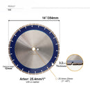 SHDIATOOL Sintered Diamond Concrete Blade Dia 14inch/354mm Bore 25.4mm - SHDIATOOL