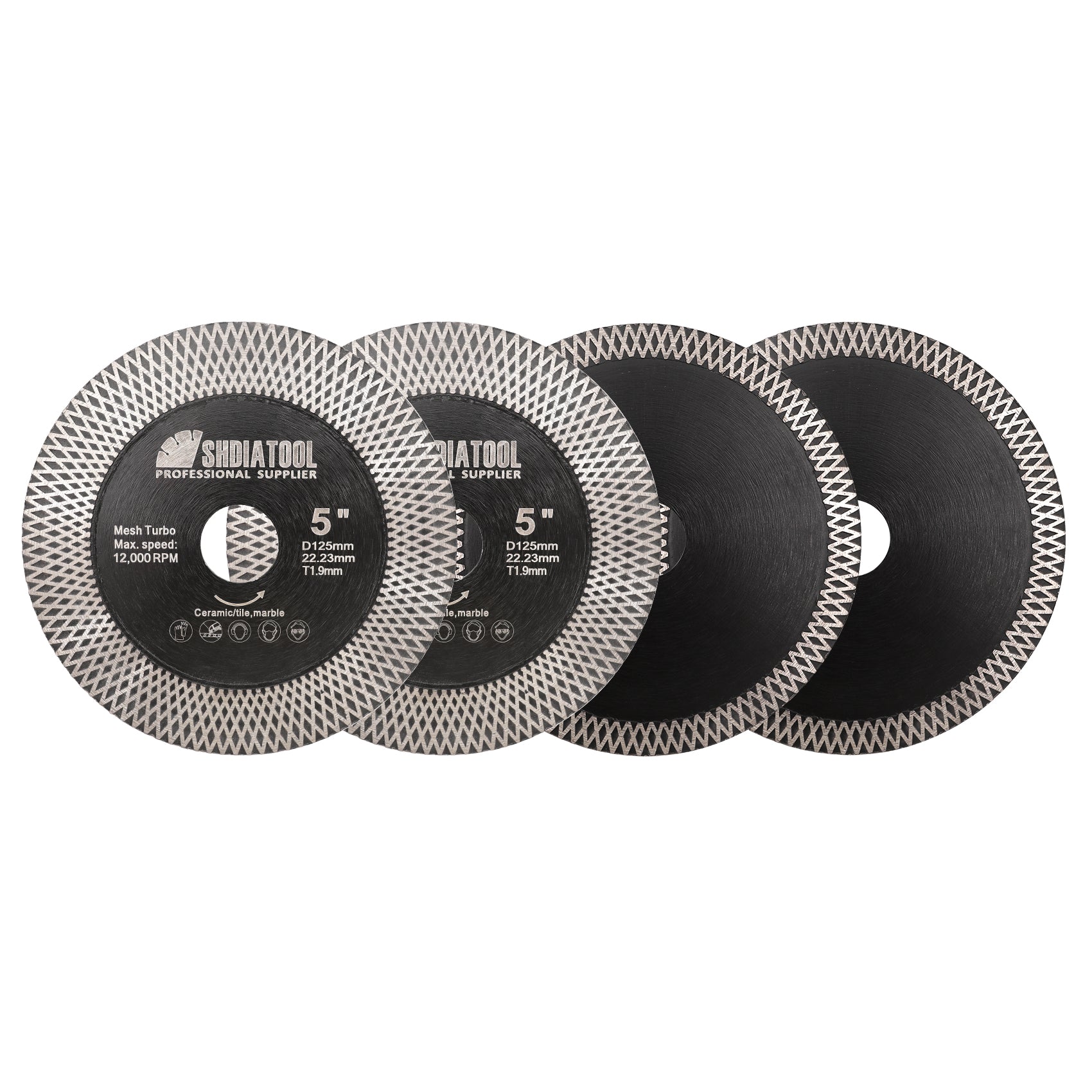SHDIATOOL X Mesh Turbo Double Sided Diamond Cutting Grinding Disc for Tile Ceramic Marble Stone 4''/4.5''/5'' - SHDIATOOL