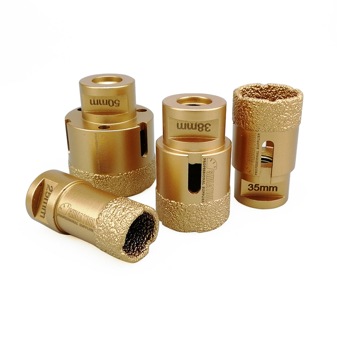 4pcs/set Dry Golden Diamond Drill Bits for Porcelain Tile Granite Marble M14 Thread - DIATOOL