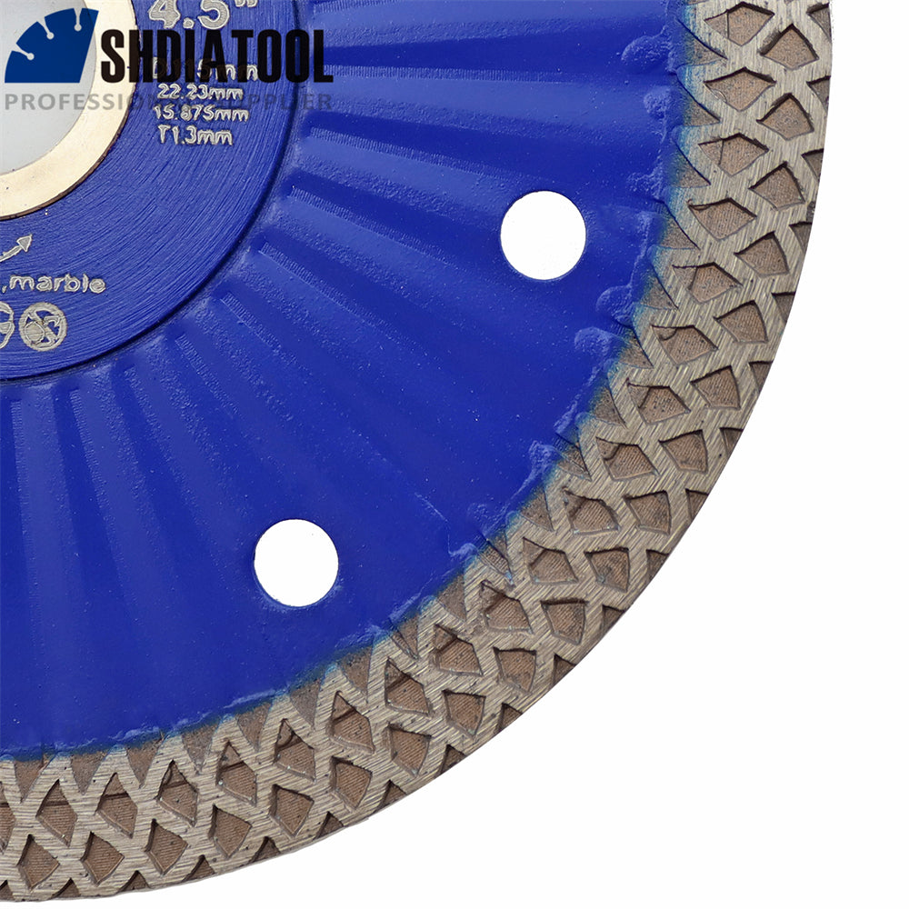 SHDIATOOL Diamond Hot Pressed Turbo Saw Blade for Cutting Tile Granite Marble Quartz Sandstone 4''/4.5''/7'' - SHDIATOOL