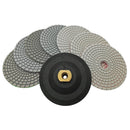 SHDIATOOL 5" Diamond Polishing Pads White Resin Bond for Marble Granite Wet Diamond Sanding Disc Pack of 6pcs or 7pcs - SHDIATOOL