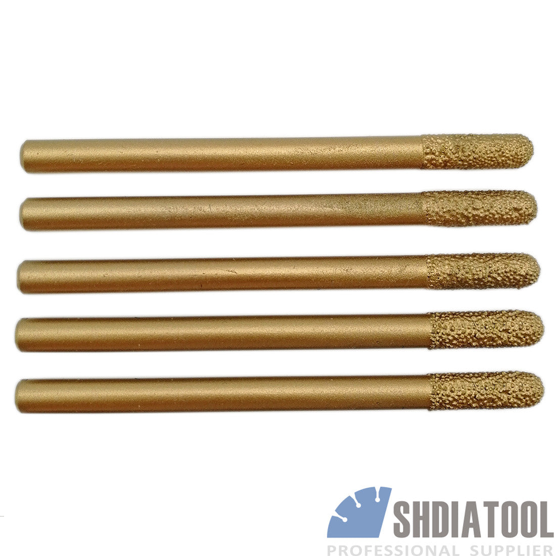 5pc CNC Vacuum Brazed Diamond Cylinder Ball-end Cutter Engraving Bits for marble - DIATOOL