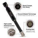 Dry Diamond Drill Bits 2pcs 6/8/10/12/14mm with Quick Change Hex Shank for Granite Porcelain Tile Ceramic Marble - SHDIATOOL