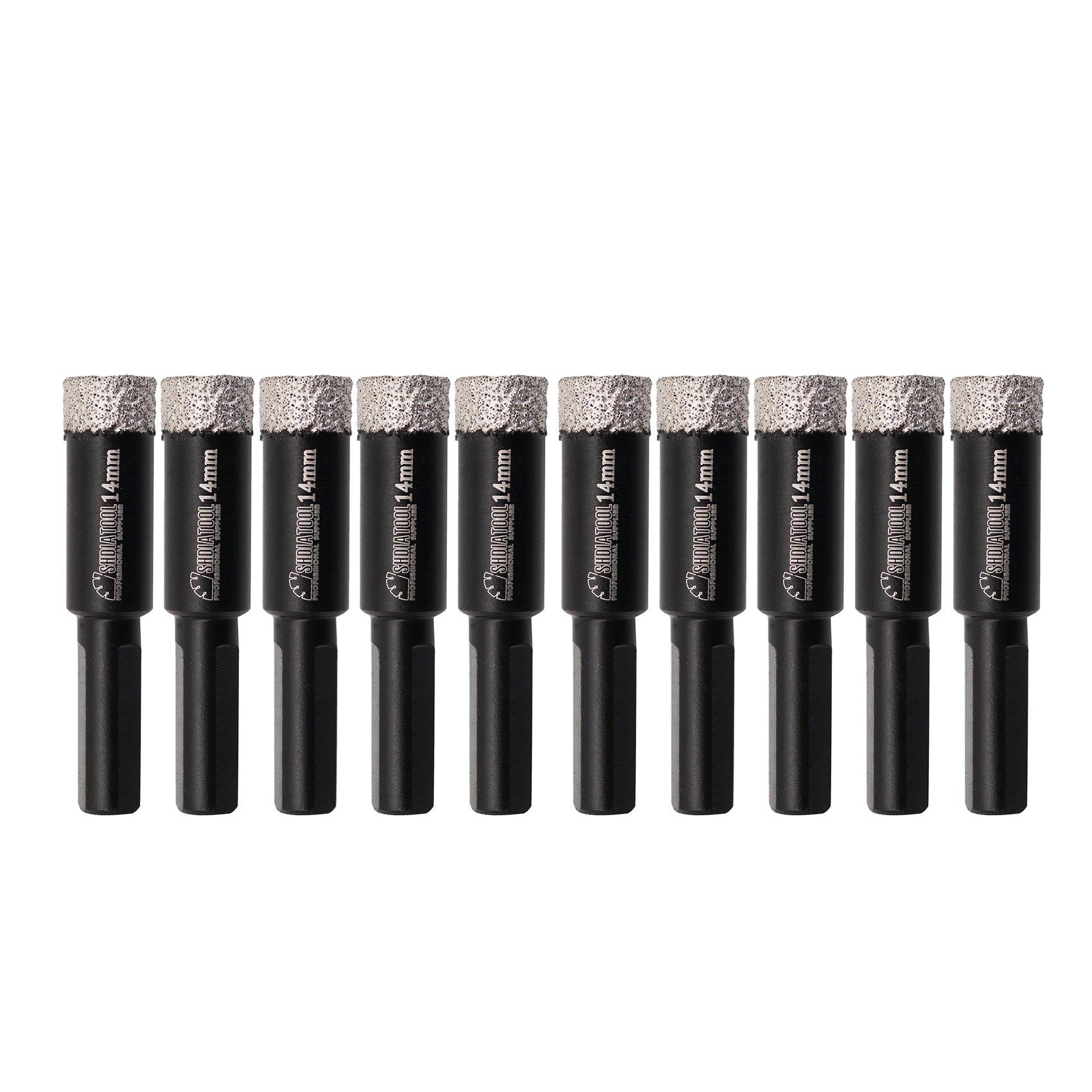 SHDIATOOL Dry Diamond Core Drill Bit Brazed Triangular Shank for Drilling Granite Marble Masonry Concrete Dia 6/8/10/12/14mm - SHDIATOOL
