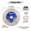 SHDIATOOL Diamond Cutting and Grinding Discs 125MM Triangle Double Sided Vacuum Brazed Diamond Blade for Granite Marble Procelain Ceramic Tile Stone - SHDIATOOL