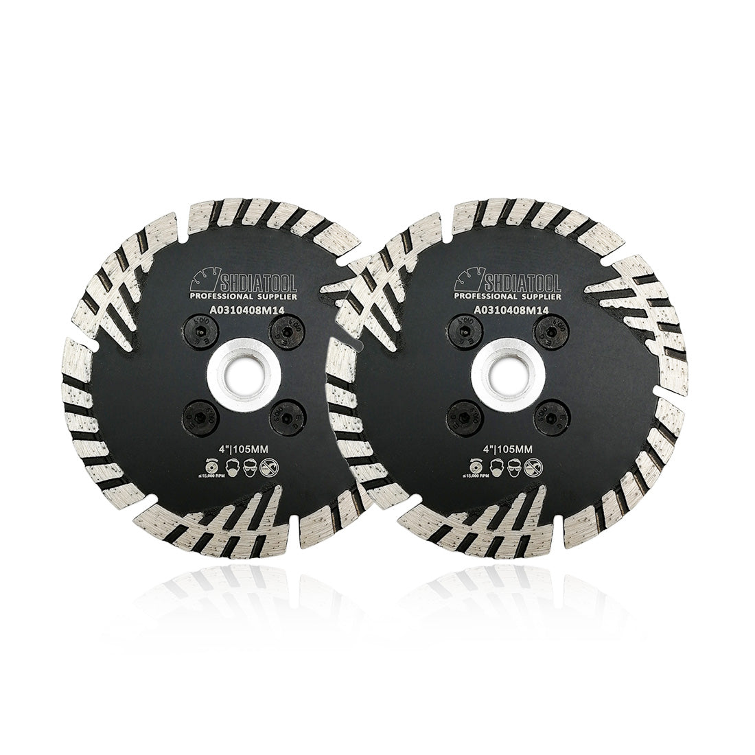 Diamond Turbo Blade with Slant Protection Teeth Cutting Granite Marble concrete Hard Stone SHDIATOOL 4" 4.5" 5" 7" 9" - SHDIATOOL