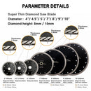 5pcs/set Ultra Thin Diamond Turbo Blades Cutting Ceramic Tile Granite SHDIATOOL Diameter 4.5" 5" BE warehouse - SHDIATOOL