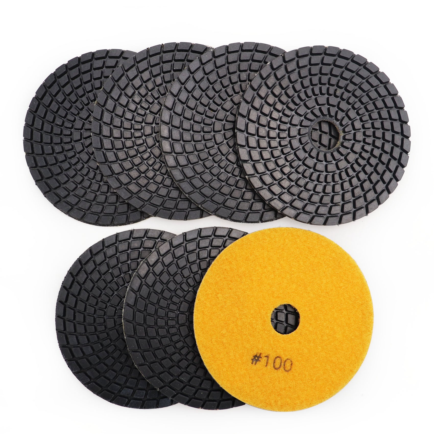 SHDIATOOL Diamond Polishing Pads for Marble Granite Dia 4"/100mm 7pcs/set - SHDIATOOL