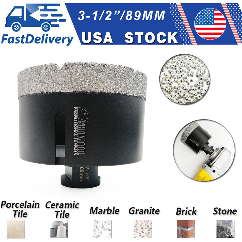 SHDIATOOL Diamond Core Drill Bits for Porcelain Ceramic Tile Marble Brick Vacuum Brazed Hole Saw from 1/4 inch to 6 inch - SHDIATOOL