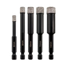SHDIATOOL Dry Diamond Drill Bits with Quick Change Hex Shank for Granite Porcelain Tile Ceramic Marble Dia 6/8/10/12/14mm - SHDIATOOL