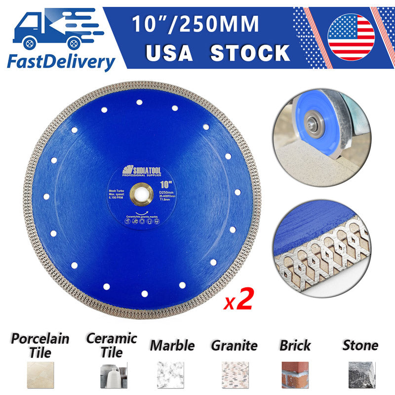 SHDIATOOL Diamond Saw Blade Cutting Porcelain Tile Ceramic Granite Marble Brick 4 "4.5" 10" - SHDIATOOL