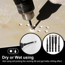 SHDIATOOL Dry Drilling Bits Quick-fit Shank + 6mm Carbide Triangular Drill Bit for Porcelain Tile Ceramic Granite Marble Stone Masonry - SHDIATOOL