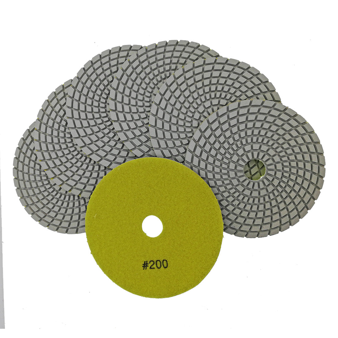SHDIATOOL 5" Diamond Polishing Pads White Resin Bond for Marble Granite Wet Diamond Sanding Disc Pack of 6pcs or 7pcs - SHDIATOOL