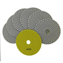 SHDIATOOL 5" Diamond Polishing Pads White Resin Bond for Marble Granite Wet Diamond Sanding Disc Pack of 6pcs or 7pcs - SHDIATOOL