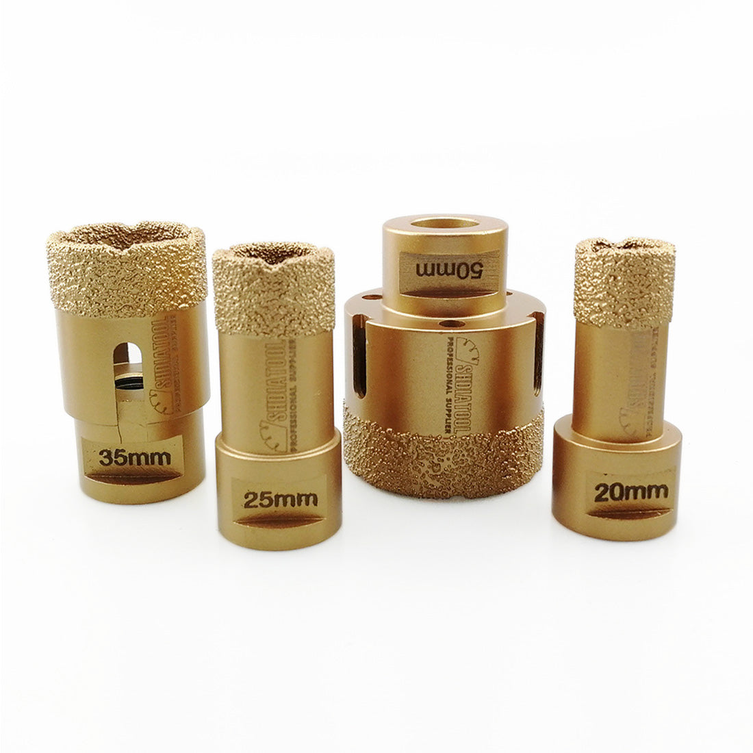 4pcs/set Dry Golden Diamond Drill Bits for Porcelain Tile Granite Marble M14 Thread - DIATOOL