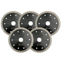 5pcs/set Ultra Thin Diamond Turbo Blades Cutting Ceramic Tile Granite SHDIATOOL Diameter 4.5" 5" BE warehouse - SHDIATOOL