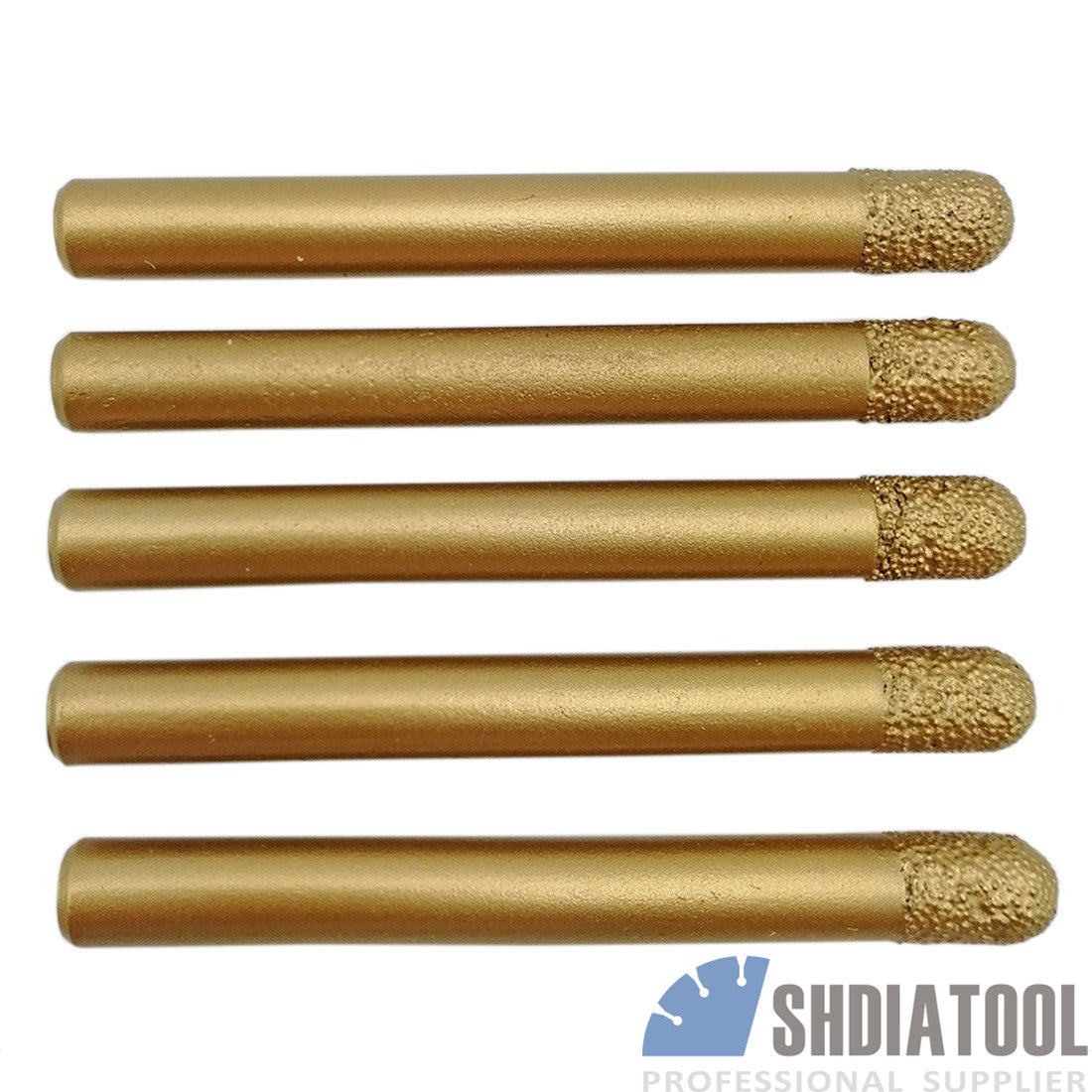 5pc CNC Vacuum Brazed Diamond Cylinder Ball-end Cutter Engraving Bits for marble - DIATOOL