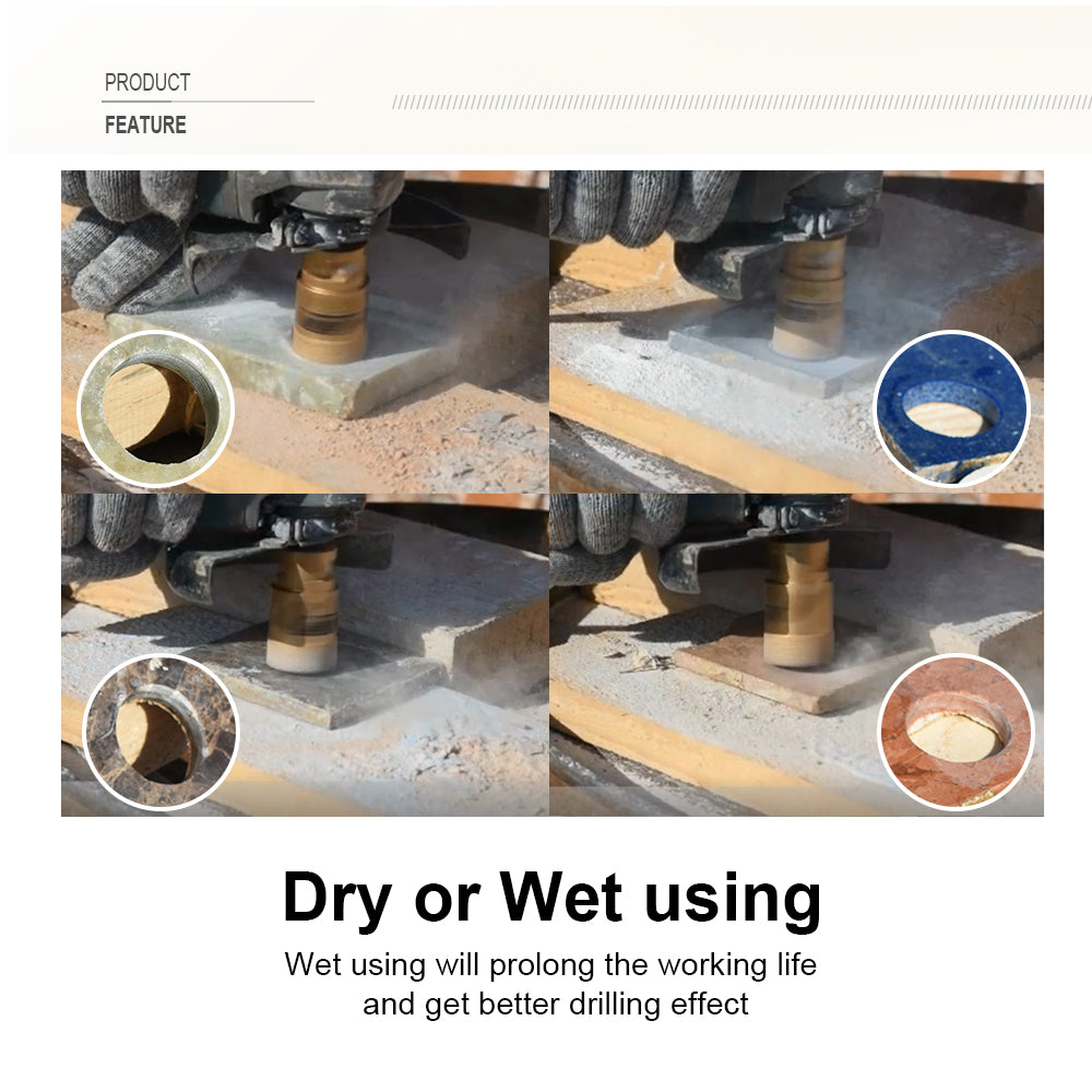SHDIATOOL Diamond Drill Bits with M14 Thread for Porcelain Tile Granite Marble 25pcs/set 20mm-150mm - SHDIATOOL