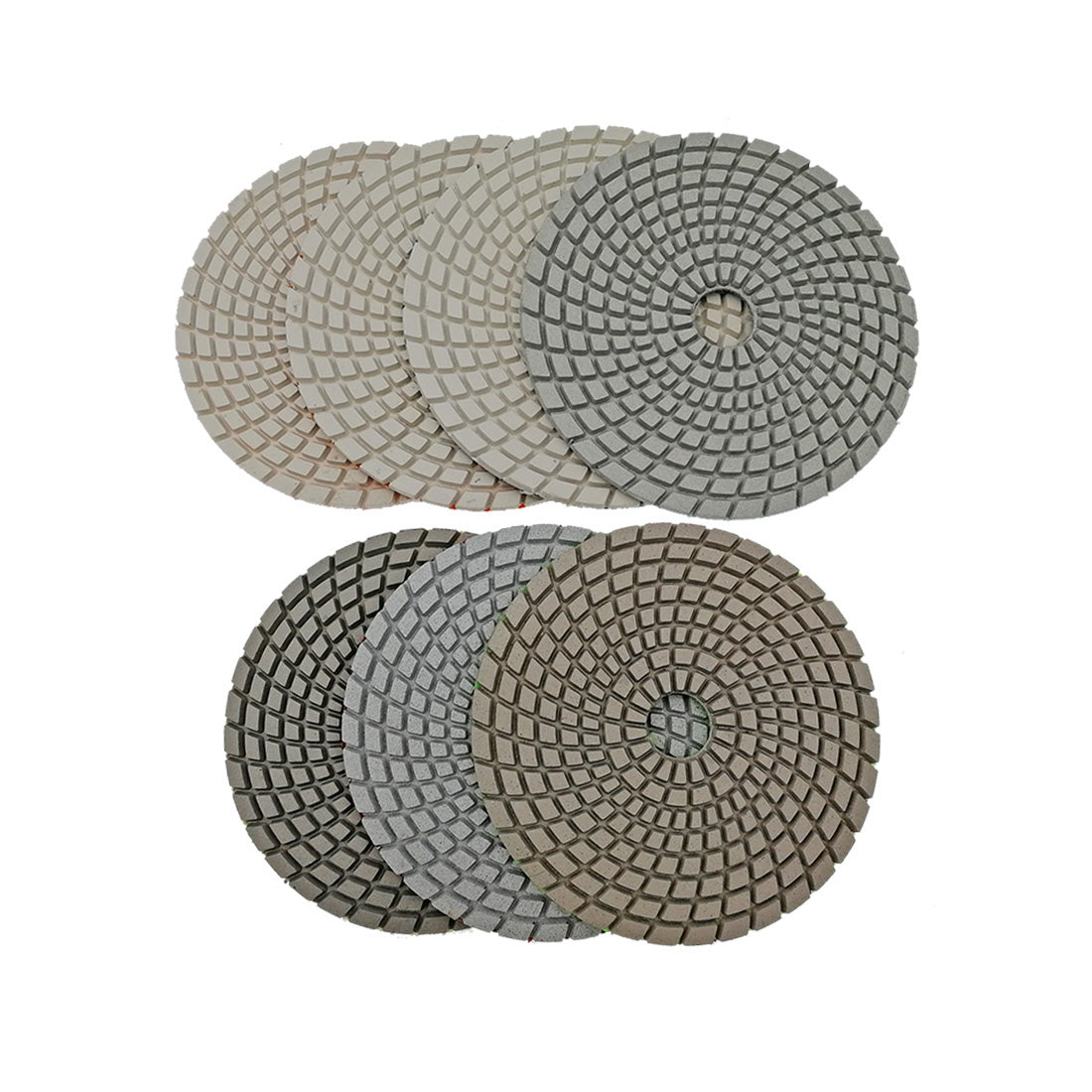 SHDIATOOL 5" Diamond Polishing Pads White Resin Bond for Marble Granite Wet Diamond Sanding Disc Pack of 6pcs or 7pcs - SHDIATOOL