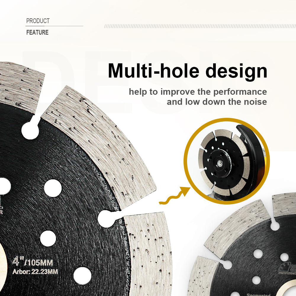 SHDIATOOL Concrete Diamond Segmented Saw Blade with Multi Holes Cutting Granite Marble - SHDIATOOL