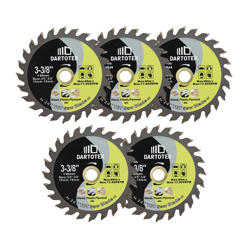 DARTOTEK 2/3/5pcs 3-3/8inch 85MM TCT Wood Diamond Saw Blade Tree Triming Disc