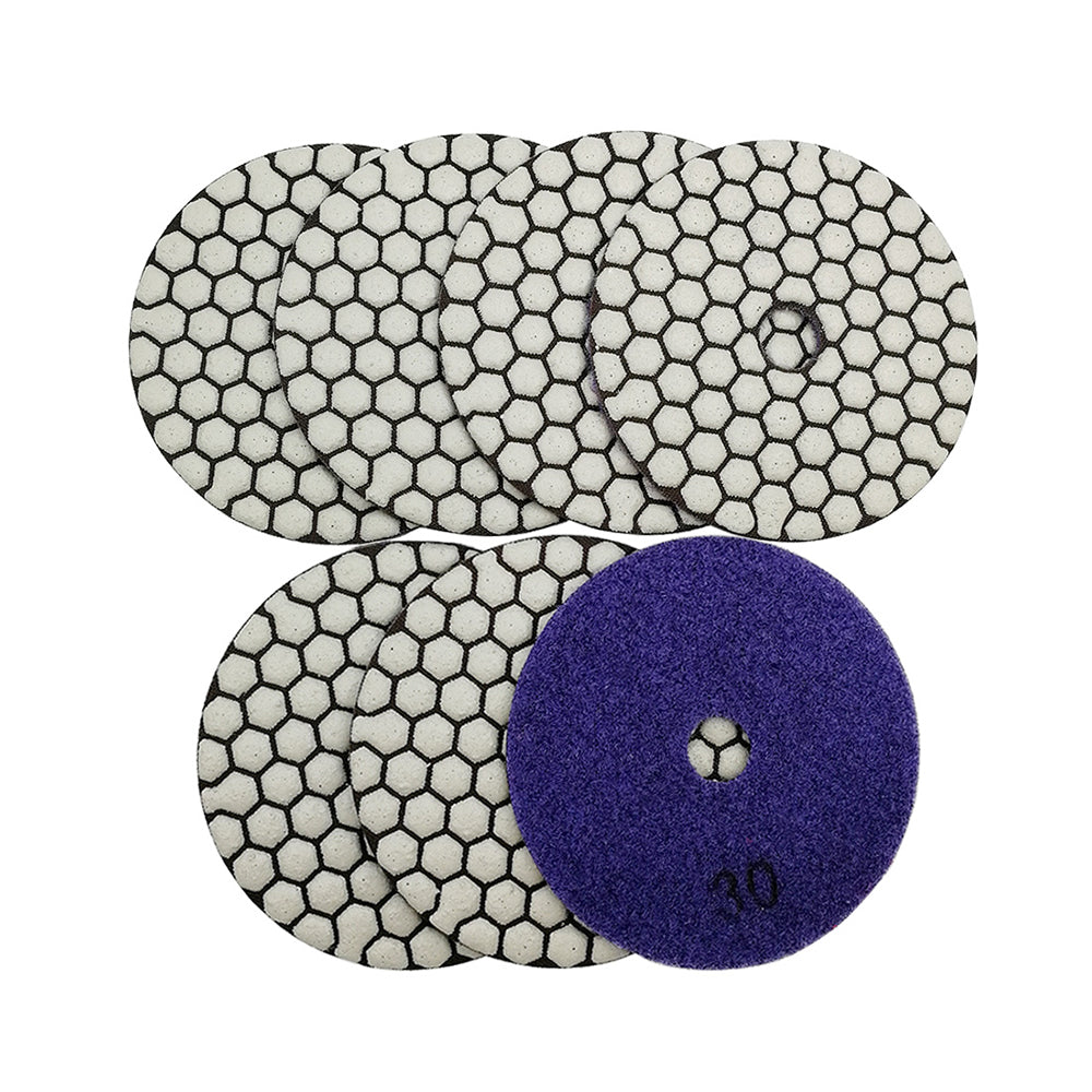 SHDIATOOL 4 inch Dry Diamond Polishing Pad for Granite Marble  7pcs/set - SHDIATOOL