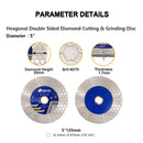 SHDIATOOL Saw Blade 5Inchs Cutting Grinding Ceramic Granite Marble