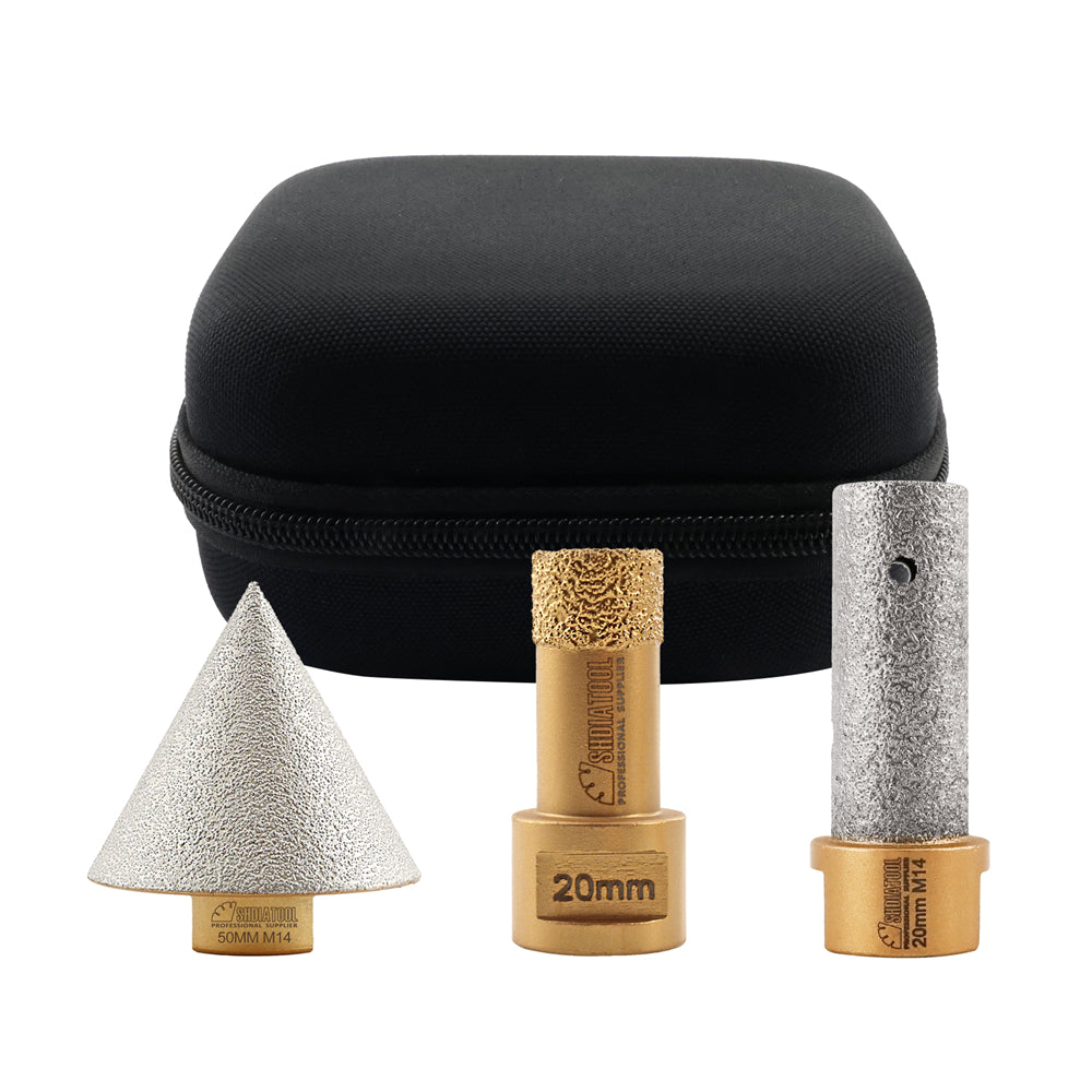 Diamond Core Bit 3pcs/set  M14 Thread Granite Marble Ceramic Hole Saw