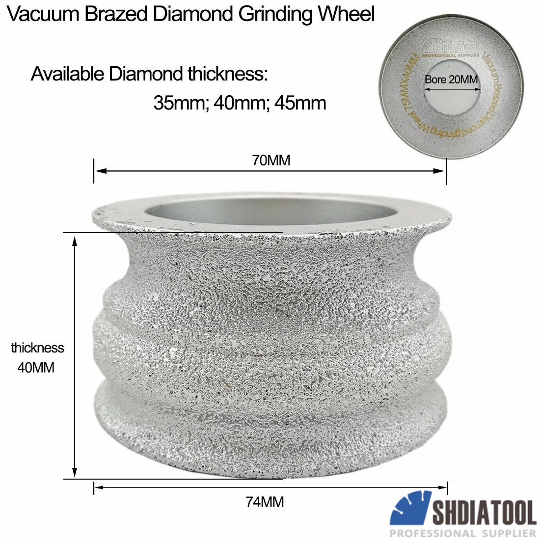 3"/75mm Diamond Hand Convext Disc Stone Edge Grinding Ceramics Quartz SHDIATOOL - SHDIATOOL