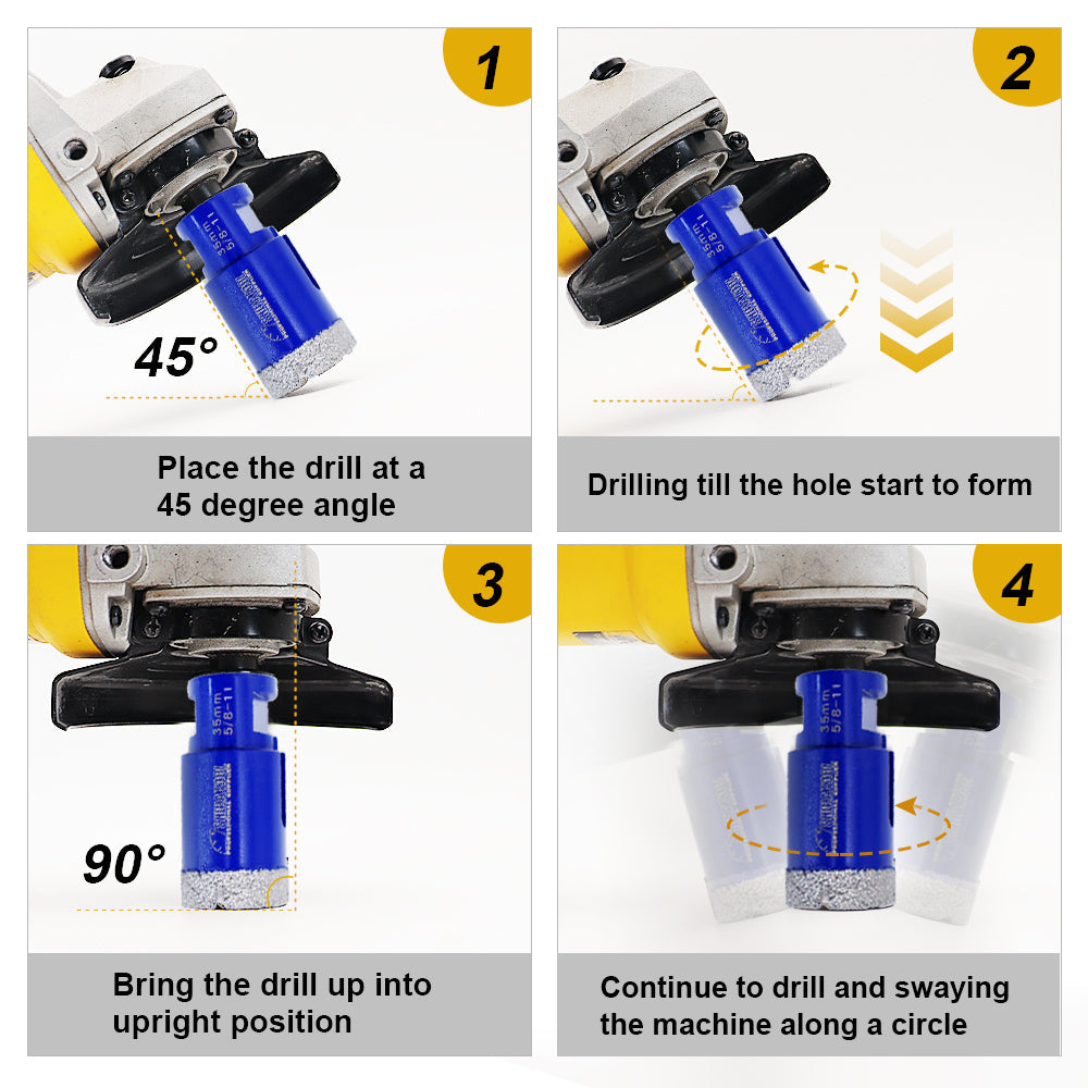 Diamond Drill Core Bits 5/8-11 Thread for Porcelain Tile Granite Marble Ceramic 8pcs/Box - SHDIATOOL