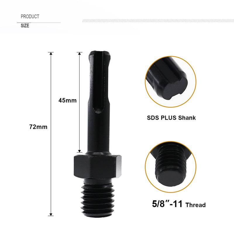 Core Drill Bit Adapter 5/8"-11 to SDS Plus Shank USA Warehouse - SHDIATOOL