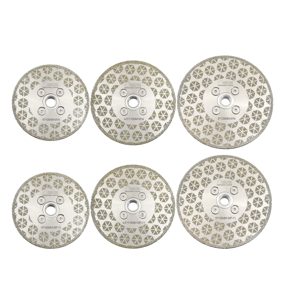 Electroplated Cutting Grinding Disc Double Side M14 or 5/8-11 Flange