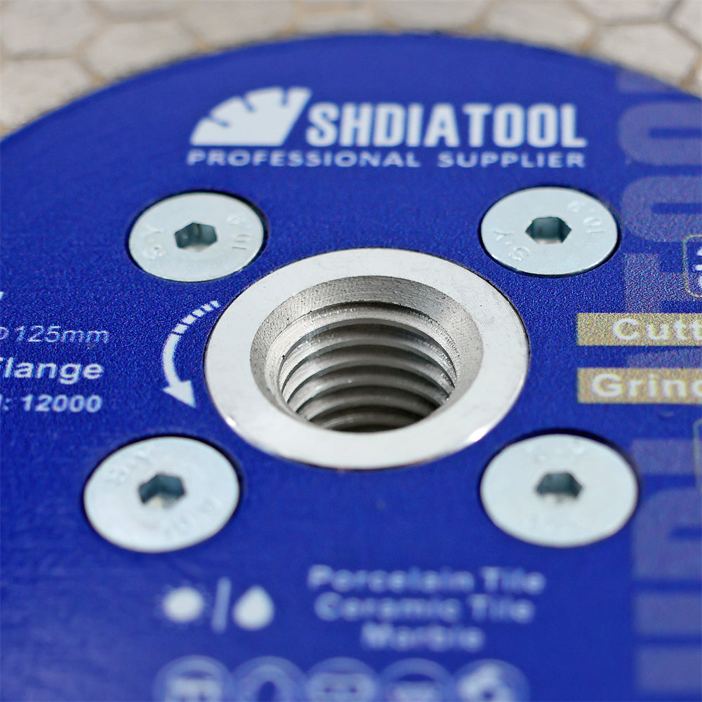 Saw Blade 4.5/5"Cutting Grinding Ceramic Marble Hexgonal Double Sided 5/8"-11 Flange - SHDIATOOL