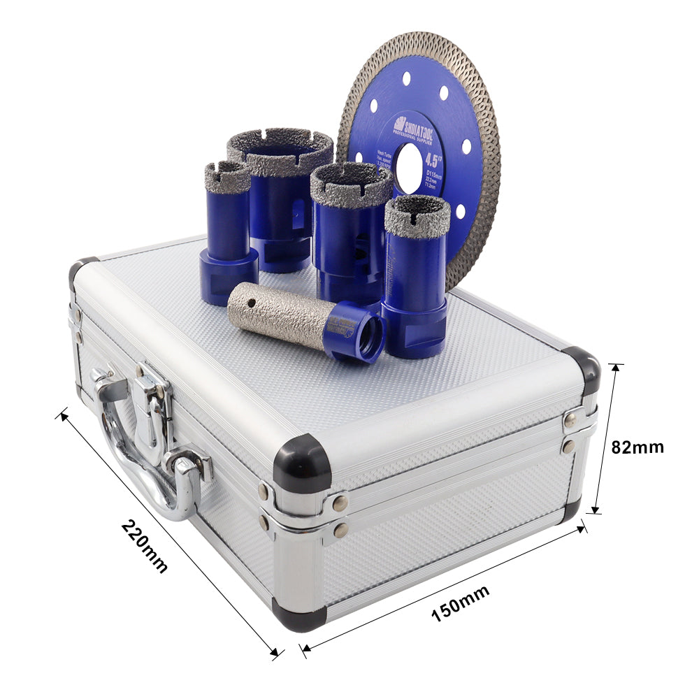 Diamond Drill Core Bits 5/8-11 Thread for Porcelain Tile Granite Marble Ceramic 6pcs/Box - SHDIATOOL