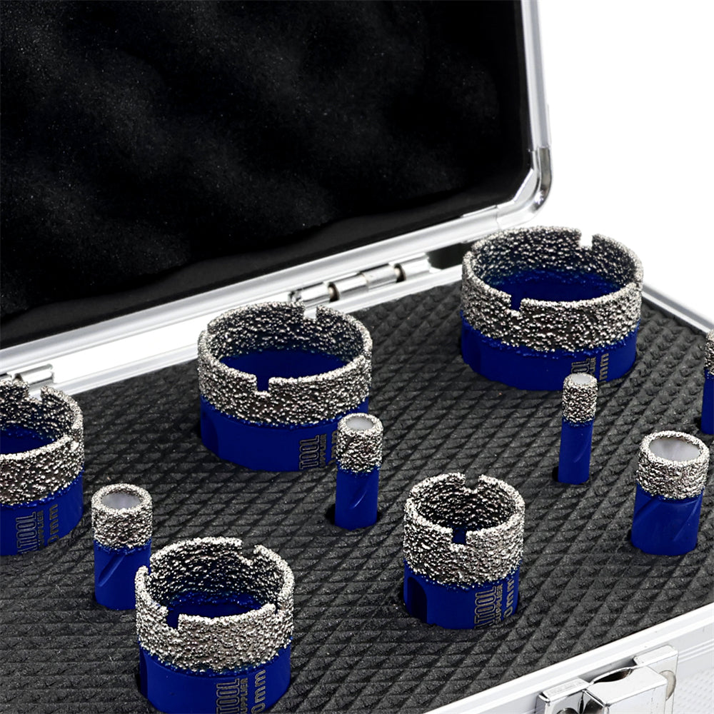 SHDIATOOL Diamond Drilling Bits Set 11pcs 6/6/6/8/10/12/20/25/28/32/35mm Round Shank Granite Marble Ceramic Vaccum Brazed Core Bit