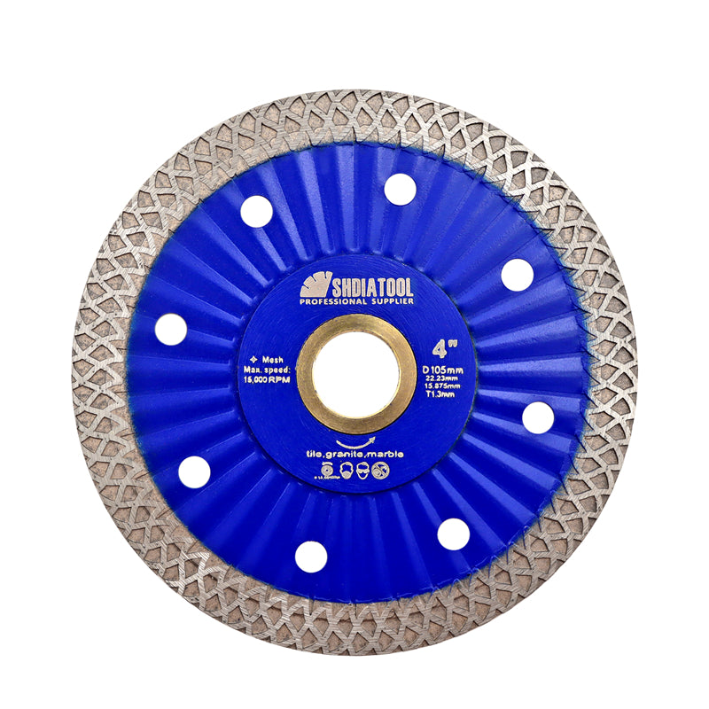 SHDIATOOL Diamond Hot Pressed Turbo Saw Blade for Cutting Tile Granite Marble Quartz Sandstone 4''/4.5''/7''