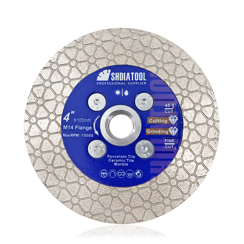 Diamond Cutting Grinding Disc Double-sided Triangle 4" Ceramic Marble M14 or 5/8-11