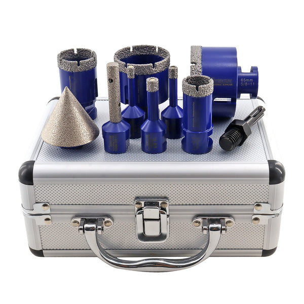 11-Piece Diamond Core Drill Bit Set – Hole Saw Cutter For Marble, Granite, Ceramic