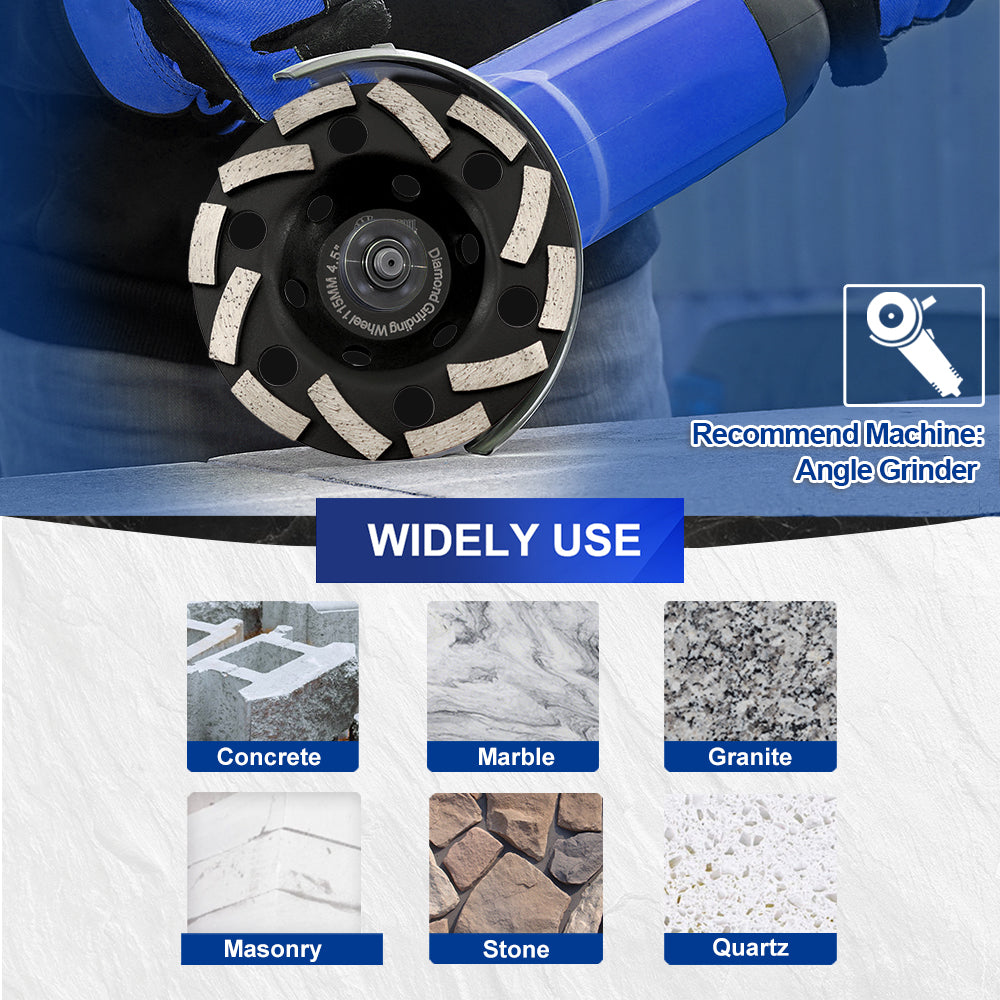 SHDIATOOL Diamond Grinding Cup Wheel 4.5/5" Concrete Masonry Marble Granite