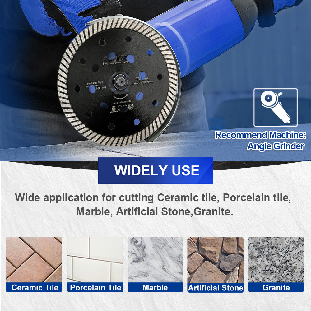 SHDIATOOL 1/5pcs Turbo Diamond Saw Blade 4" 4.5" 5‘’ Ceramic Tile Granite Marble US Warehouse