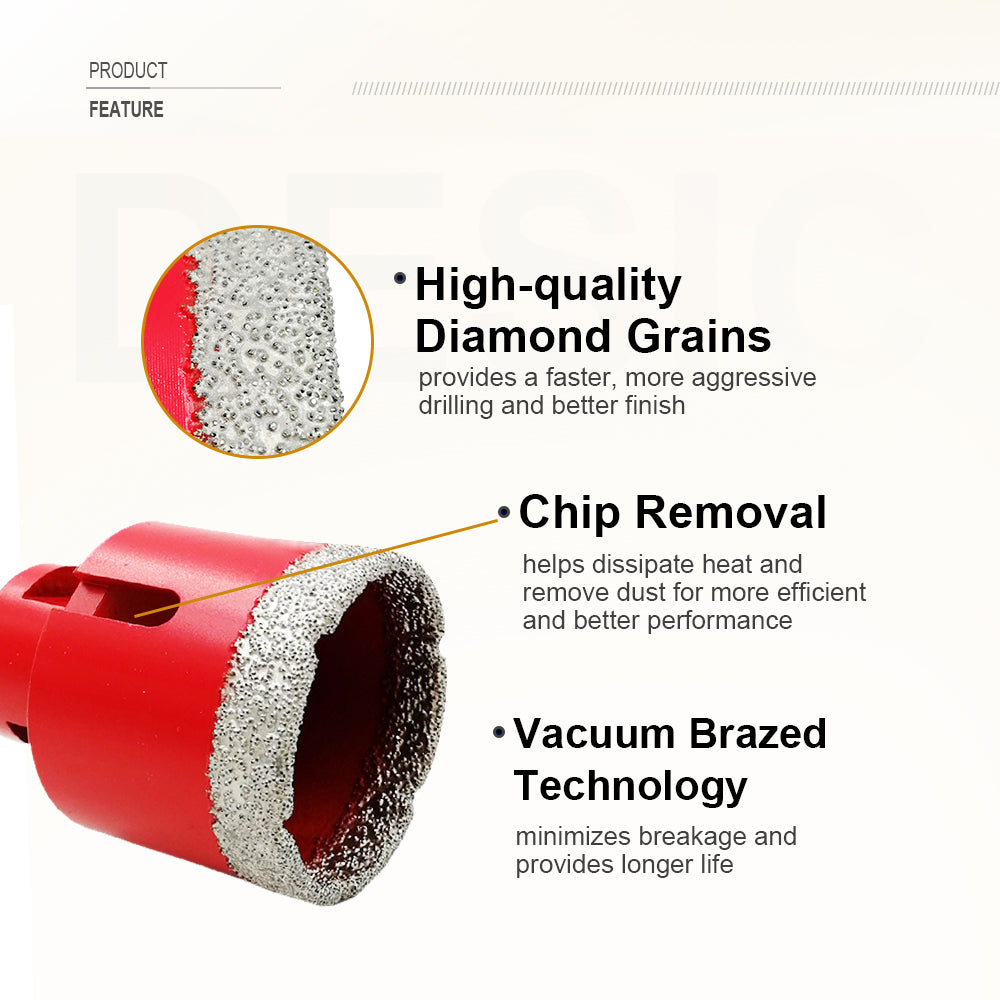4pcs/set Dry Diamond Drill Bits for Porcelain Tile Stoneware Granite M14 Thread - SHDIATOOL