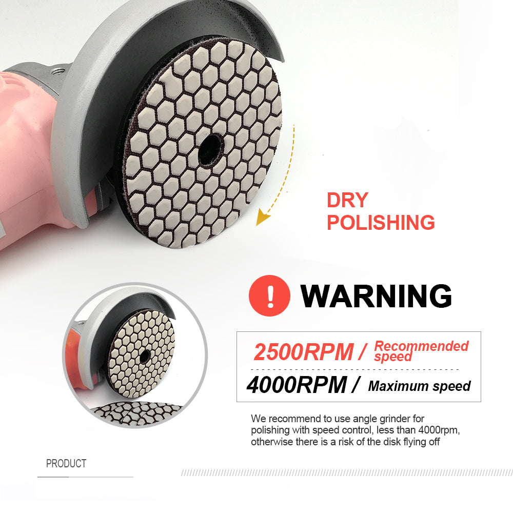 4inch Dry Diamond Polishing Pad for Granite 9pcs/set Mixed Grits