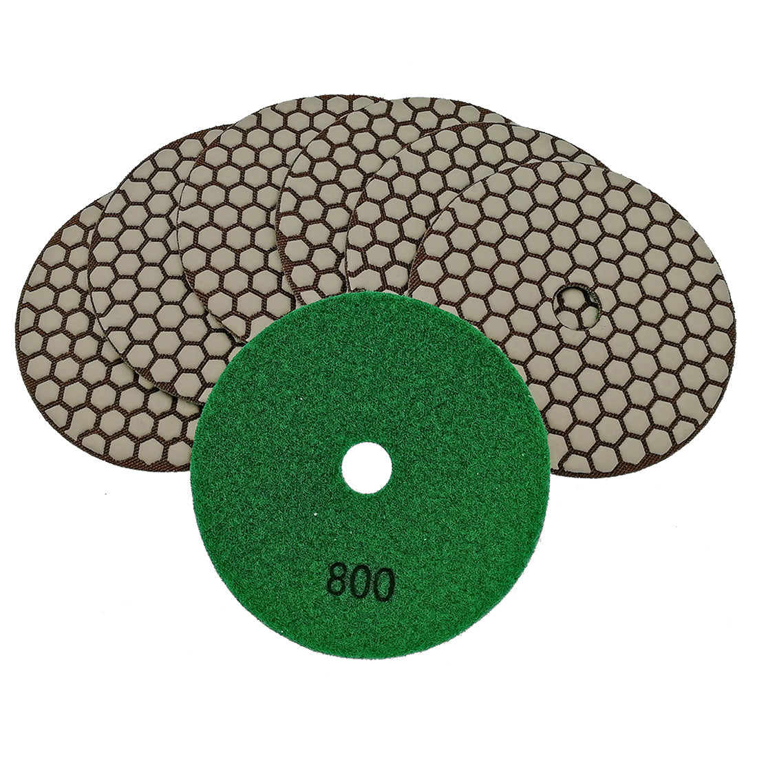 SHDIATOOL 5 Inch Dry Diamond polishing Pads Grit 50 for Granite Marble Quartz(7-Pack) - SHDIATOOL