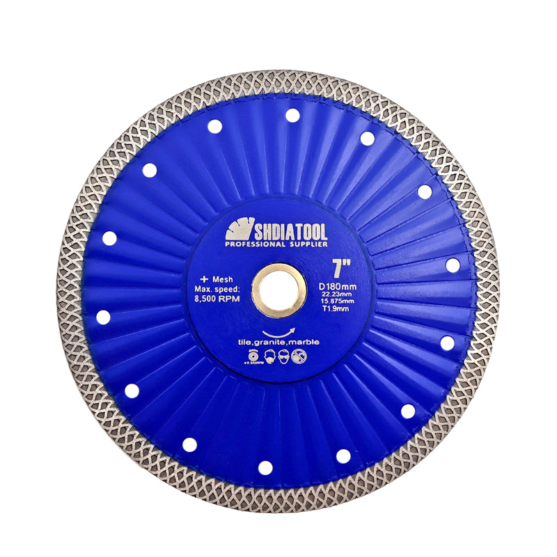 SHDIATOOL Diamond Hot Pressed Turbo Saw Blade for Cutting Tile Granite Marble Quartz Sandstone 4''/4.5''/7''