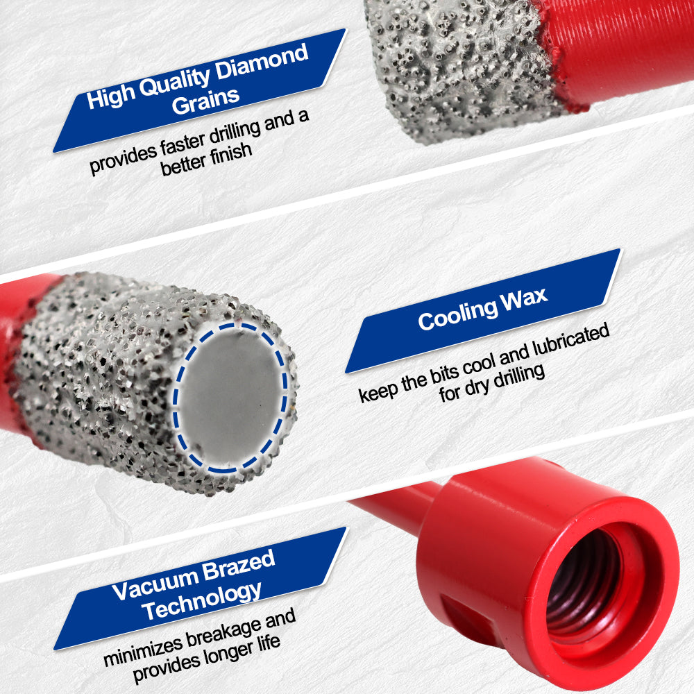 SHDIATOOL Diamond Core Drill Bit with M14 Thread for Porcelain Marble Hole Saw