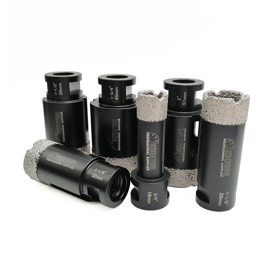 SHDIATOOL Diamond Core Drill Bits Set(6pcs) for Porcelain Tile Granite Marble 5/8-11 - SHDIATOOL